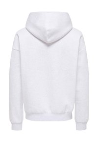 Sweatshirt blanc avec un tissu texturé, coupe décontractée et poignets côtelés. Doté d'une capuche et sans graphismes ni accents visibles à l'arrière.