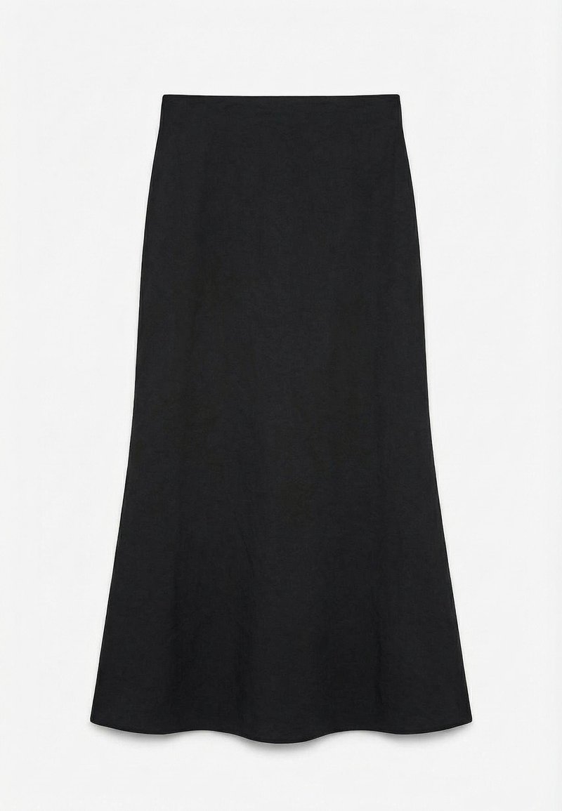 Topshop - Jupe mi-longue effet froissé - Bleu marine