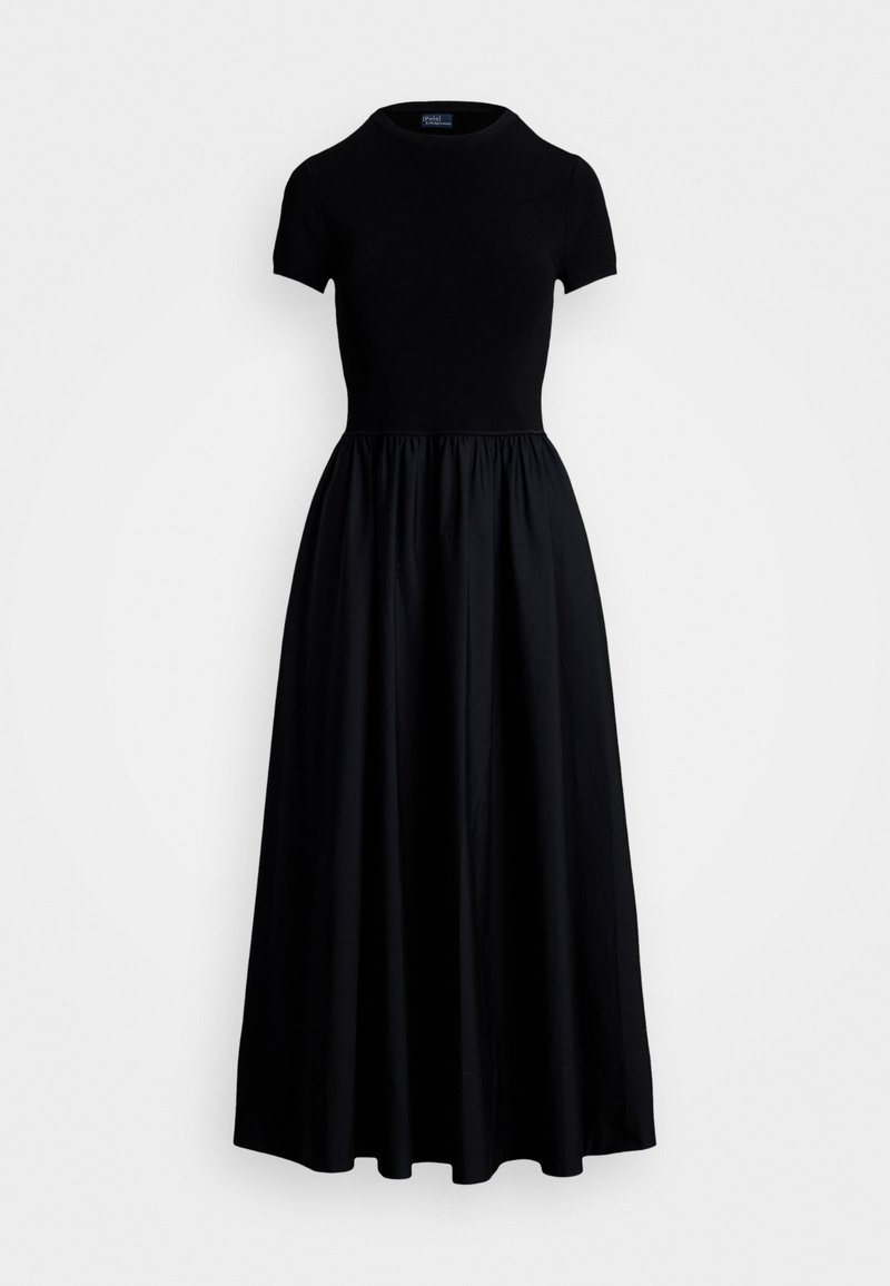 Polo Ralph Lauren SWEATER-BODICE SHORT-SLEEVE DRESS - Vapaa-ajan mekko - black