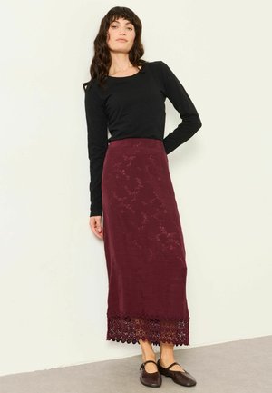 FatFace, JACQUARD MIDAXI SKIRT - Maxinederdele - dark purple