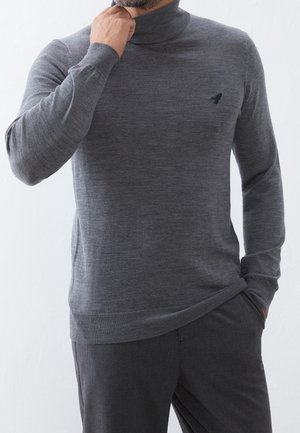 Strickpullover - mottled dark grey