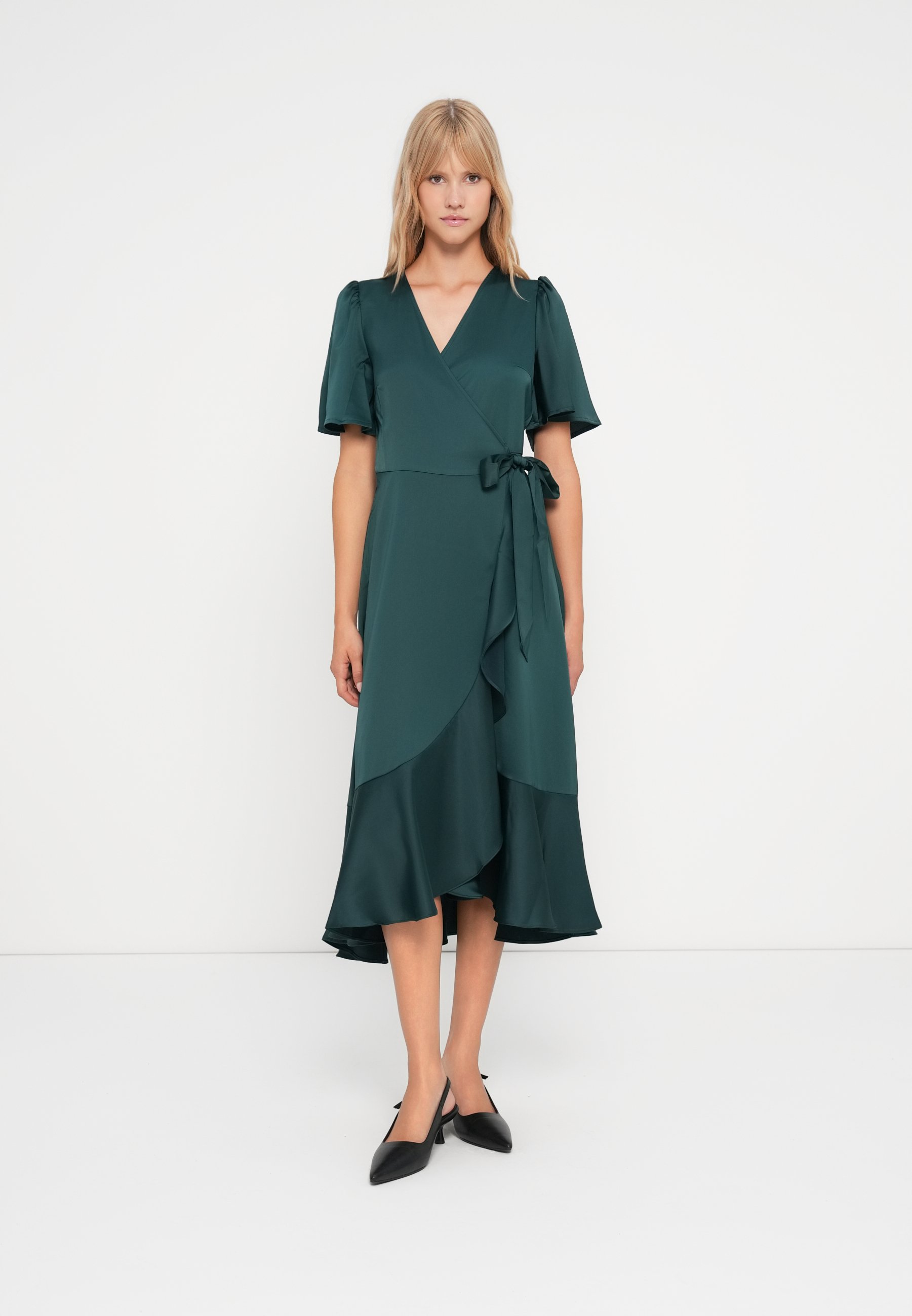 YAS YASTHEA MIDI WRAP - Cocktail dress / Party dress - ponderosa pine/dark  green - Zalando.ie