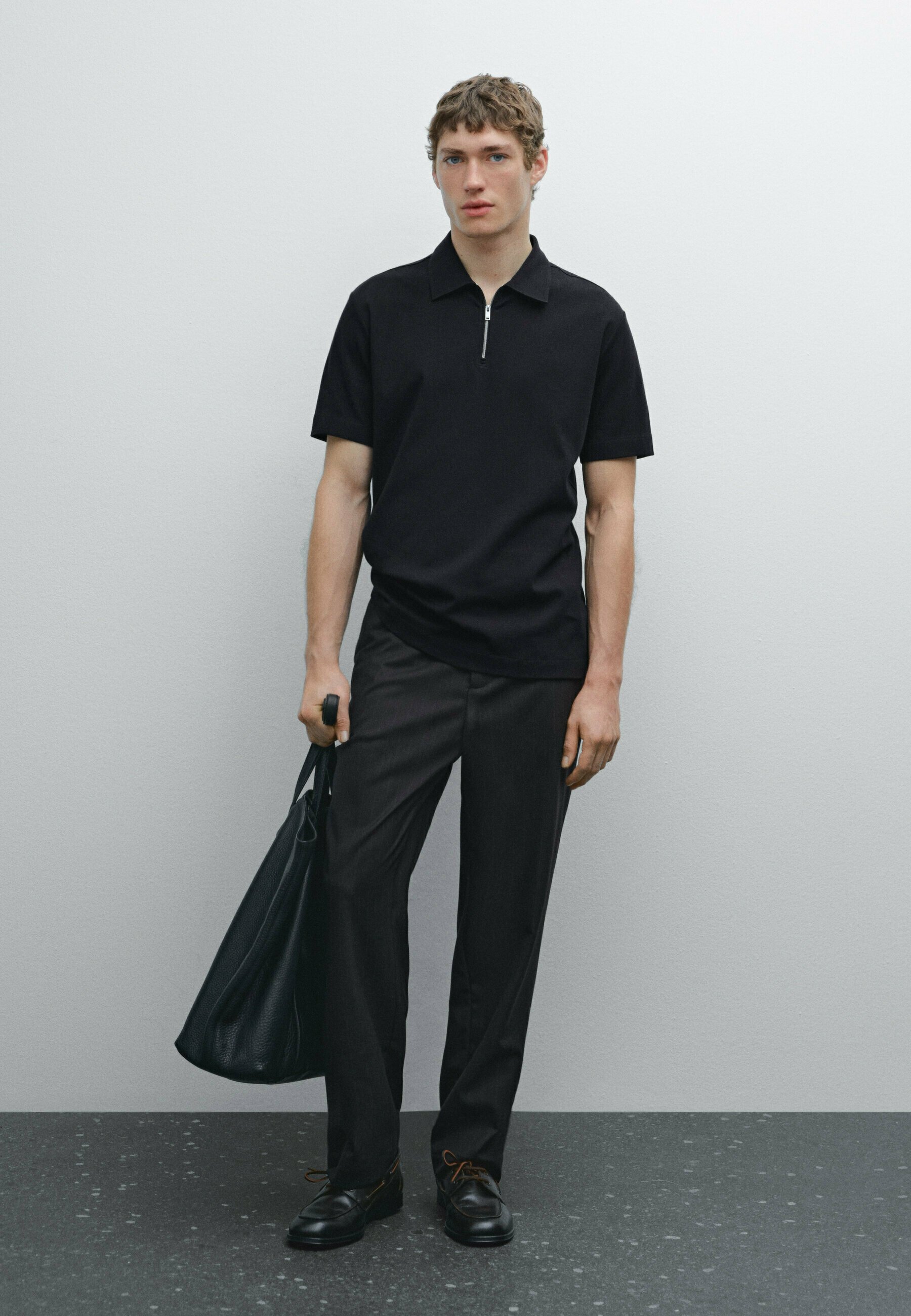 Massimo Dutti SHORT SLEEVE - Polo shirt - dark blue