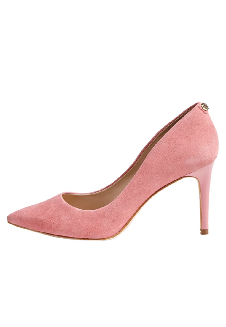 Escarpins Guess – Modèle T39 En Cuir Léopard Rose, Talons, état Très Bon (occasion)