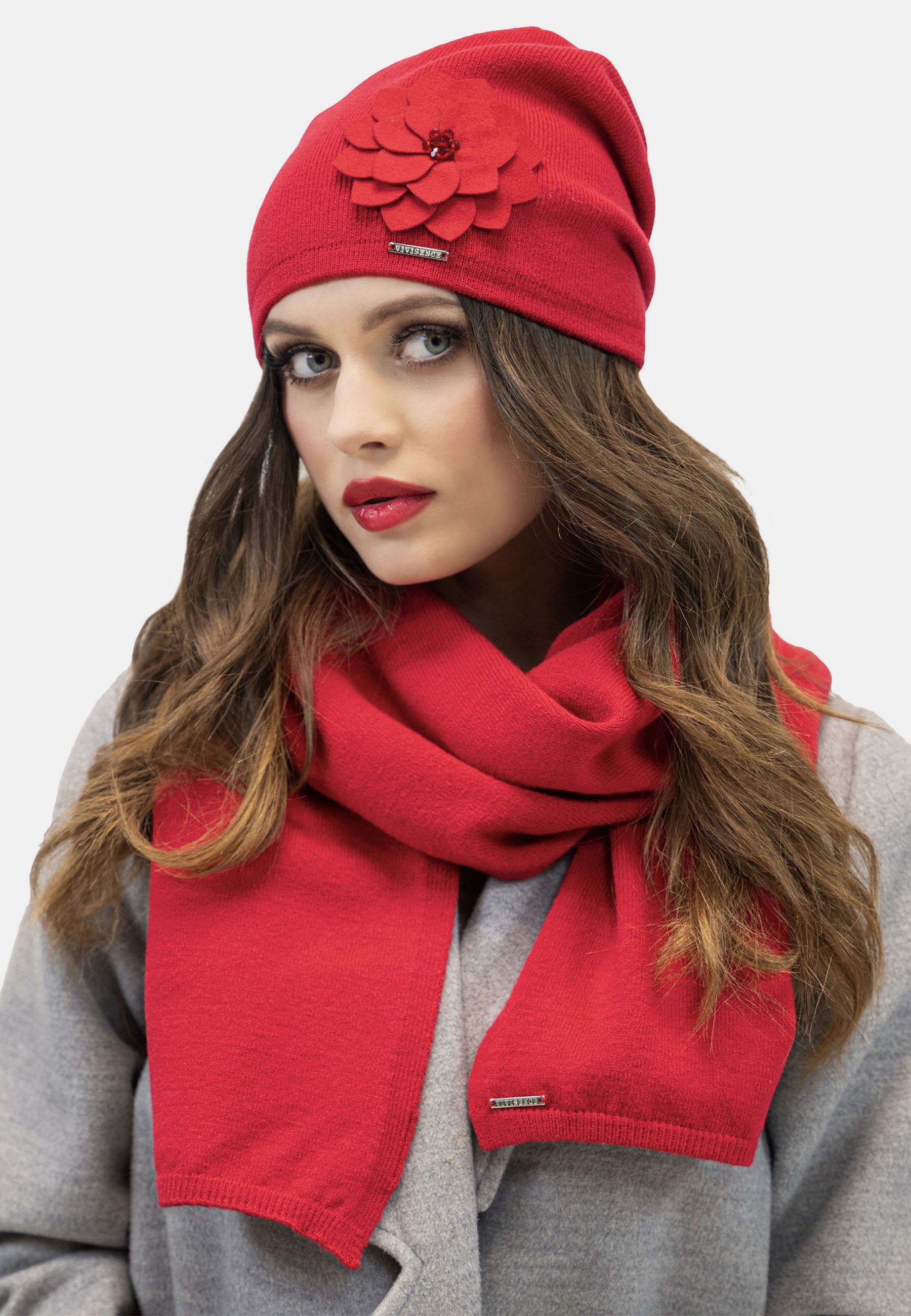 Set 3 pezzi Rosso cappello sciarpa e manopole neonata Mayoral
