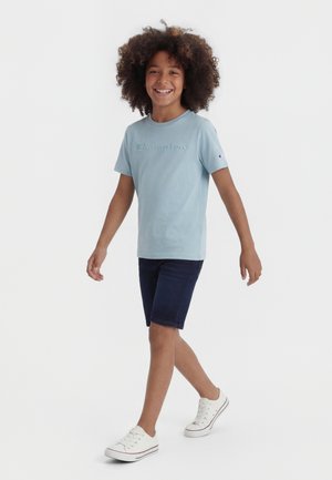 Champion ICONS TONAL CREW NECK WITH LARGE LOGO - Majica kratkih rukava s printom - light blue