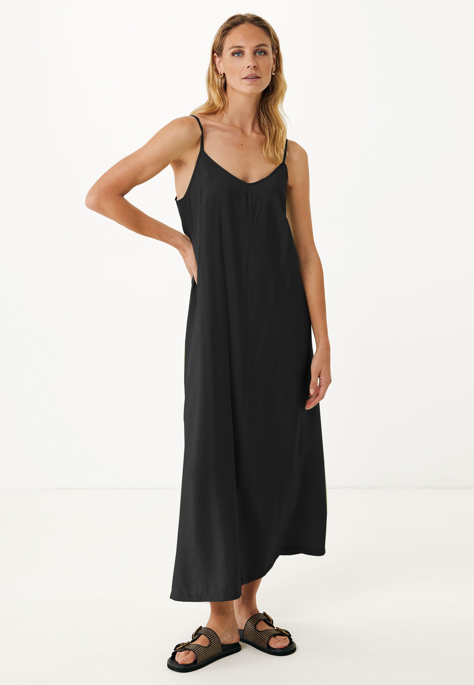 mexx black dress TEMPERANCE TIERED MAXI DRESS - BLACK main image 1