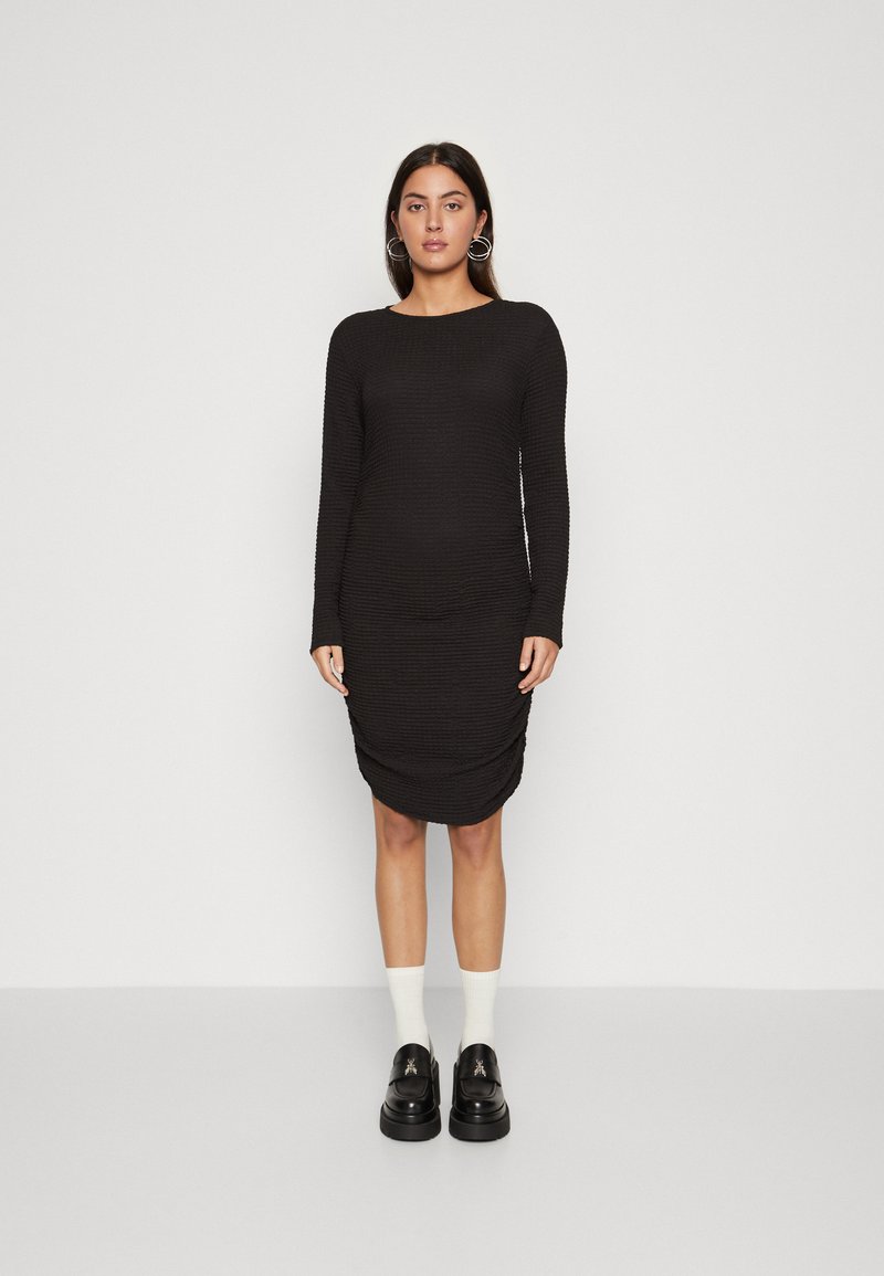 JDY JDYRODRIGA ROUCHING DRESS - Φόρεμα σε ίσια γραμμή - black