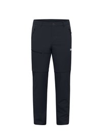 Pantaloni outdoor neri realizzati in tessuto leggero e elasticizzato. Dotati di tasche con zip e ginocchia articolate per una maggiore mobilità.
