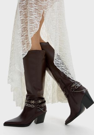 Bershka Cowboy-/Bikerboot - brown