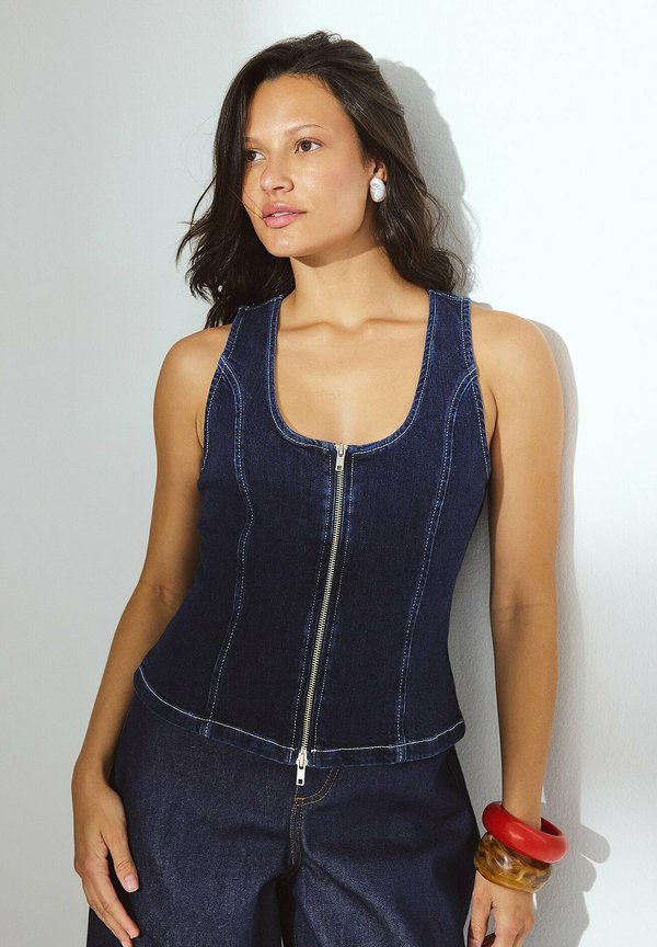 ZIP DETAIL - Weste - rinse wash