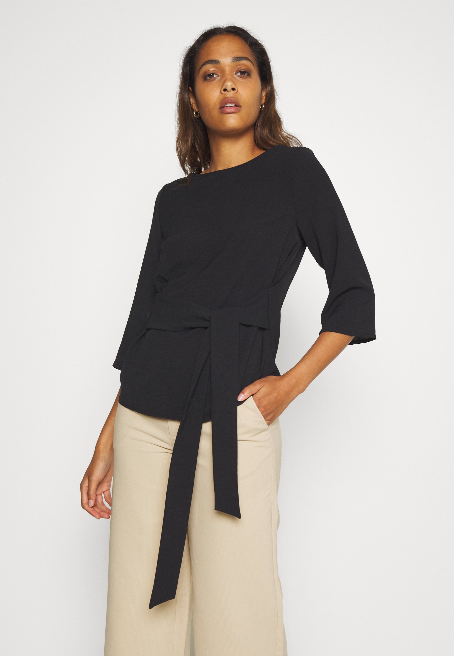 Vila VIRASHA BOATNECK TIE TOP FAV Blouse black Zalando.nl Vila VIRASHA BOATNECK Blouse dark green Zalando.nl