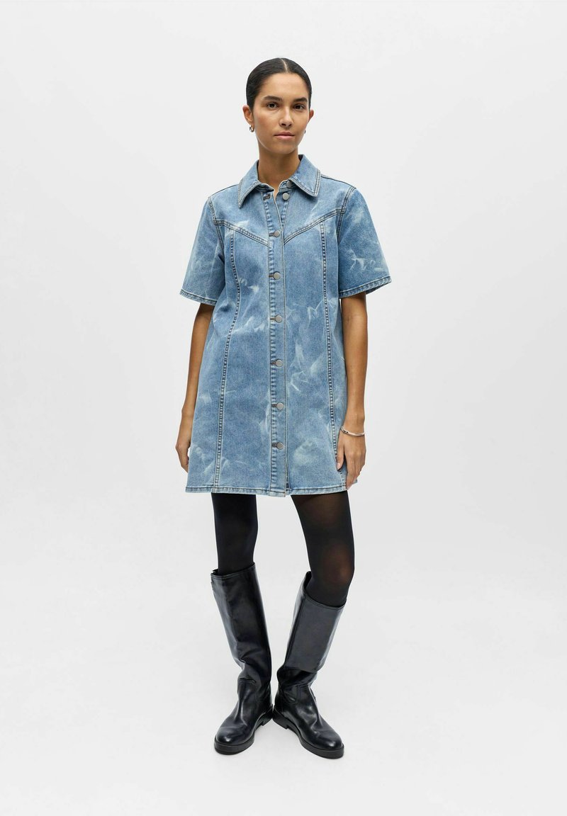 Object Denim Printed - Denim dress - light blue denim/light-blue denim -  Zalando.ie