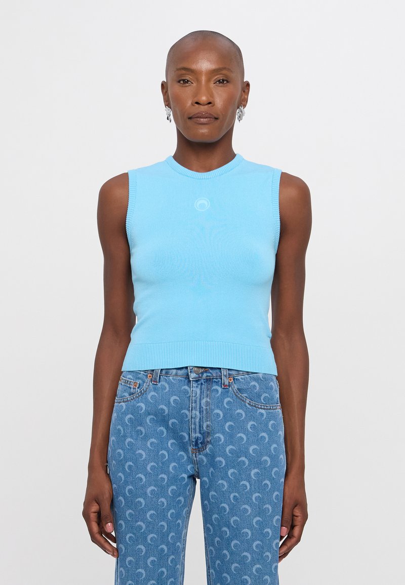 MARINE SERRE - MOON LOGO - Top - splish splash blue, Vergrößern