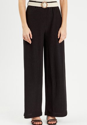 WEITE, FLIESSENDE  - Pantalon classique - noir