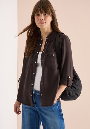 Cecil BLUSE MIT HEMDKRAGEN UND TURN-UP - Skjortebluser - macchiato brown