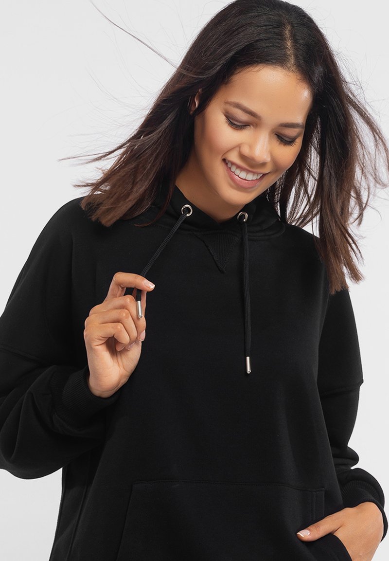 Damen Sweatshirts | Tom Barron Kapuzenpullover schwarz - BD23052 Damen Sweatshirts | Tom Barron Kapuzenpullover schwarz - BD23052