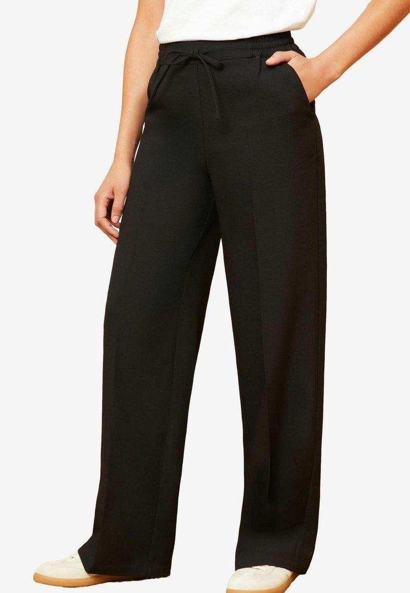 Love & Roses ELASTICATED WAIST WIDE LEG TAILORED PETITE  - Hlače - black