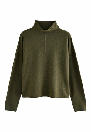 REGULAR FIT - ROLL EDGE HIGH NECK. - Neule - khaki green