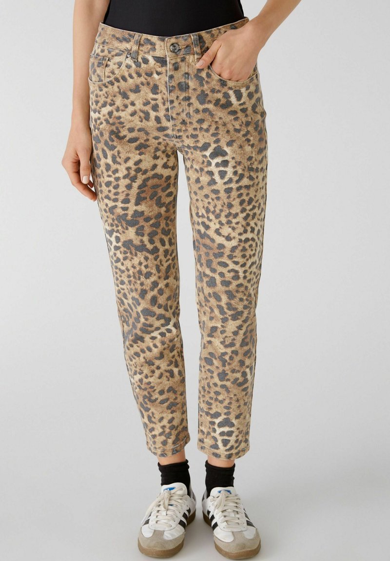 Oui THE TAPERED FIT CROPPED Jean droit camel black/camel ZALANDO.FR