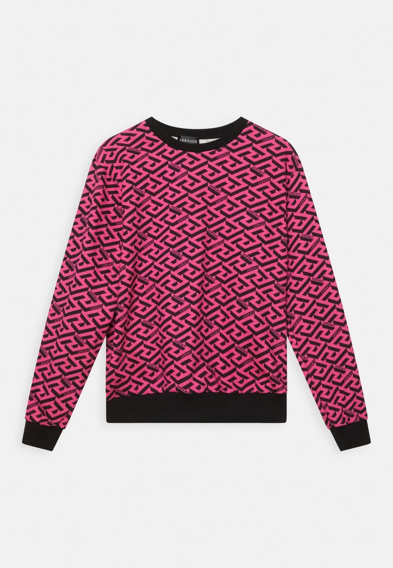 Versace FELPA LA GRECA - Sweatshirt - nero/fucsia
