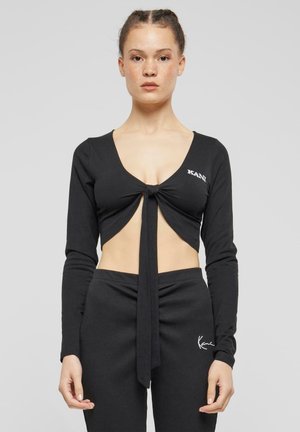 Tops ar garām piedurknēm - black