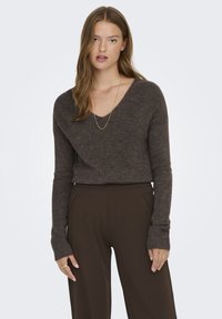 JDY JDYELANORA V NECK - Trui - bracken
