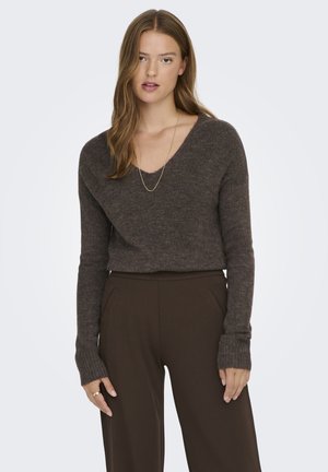JDYELANORA V NECK - Strickpullover - bracken