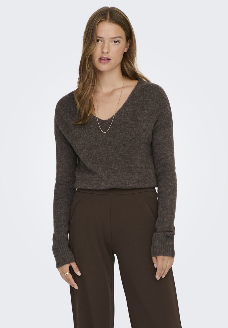 JDY JDYELANORA V NECK - Trui - bracken