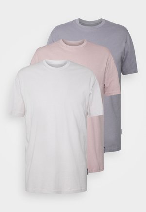 3 PACK UNISEX - T-shirt basic - lilac/beige/grey