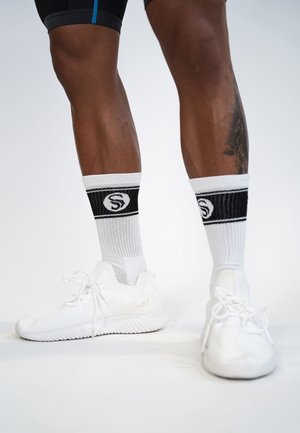 6 PAAR RETRO DESIGN FROTTEESOHLE - Socks - schwarz   weiss