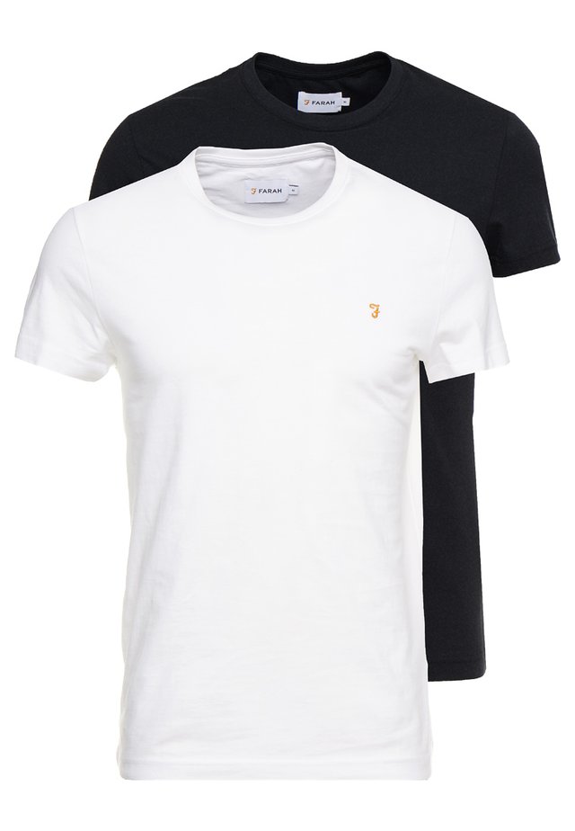 FARRIS TWIN 2 PACK - T-paita - white/black