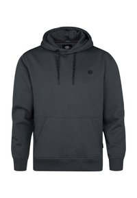 Felpa con cappuccio di un grigio scuro, realizzata in tessuto morbido. Presenta una tasca frontale, cappuccio con cordino e un piccolo logo sul petto.