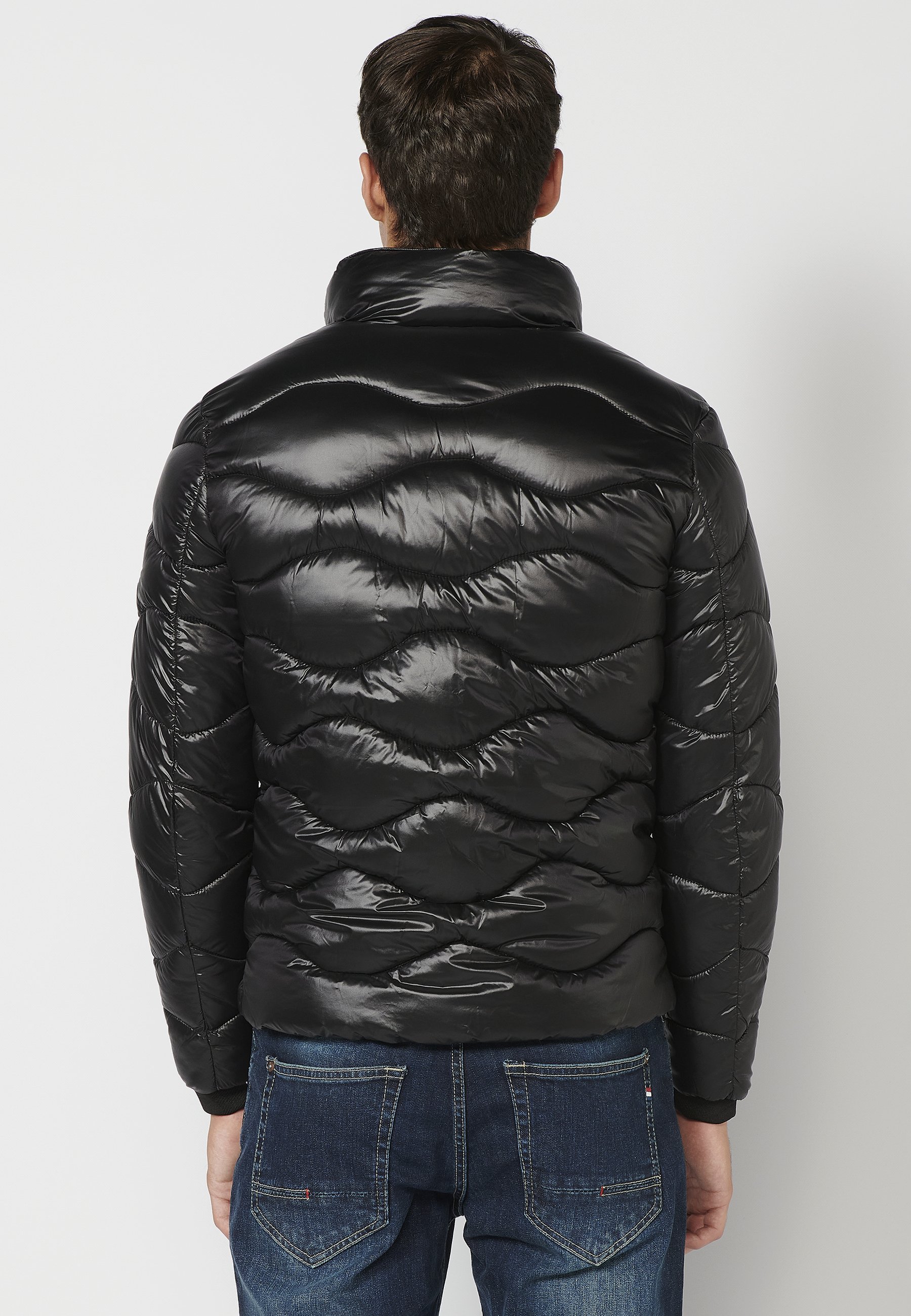 Veste Matelassée Homme Koroshi – Noire – L – Hiver, Résistante Au Vent