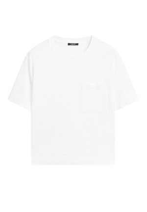 Massimo Dutti, SHORT SLEEVE T-SHIRT WITH POCKET DETAIL - T-shirt basic - white