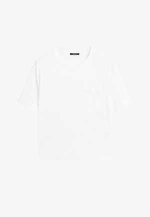Massimo Dutti, SHORT SLEEVE T-SHIRT WITH POCKET DETAIL - T-shirt basic - white