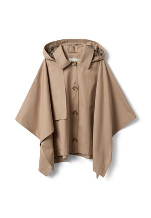 Stefanel, HOODED CAPE IN OVERSIZED FIT. - Poncho - light beige