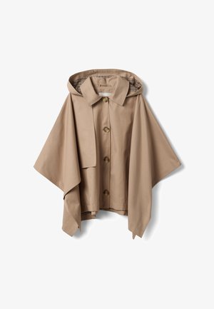 Stefanel, HOODED CAPE IN OVERSIZED FIT. - Poncho - light beige