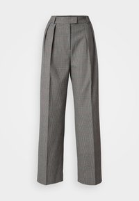CHECK RELAXED STRAIGHT  - Pantaloni - texture grey