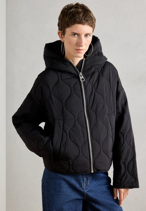 JACKET HOODED WITH TAPES WELT POCKETS - Light jacket - black