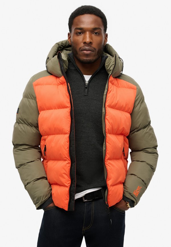 PUFFER - Winterjacke - khaki colourblock