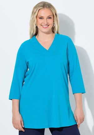 Ulla Popken V-AUSSCHNITT  3/4-ARM - Longsleeve - aqua turquoise
