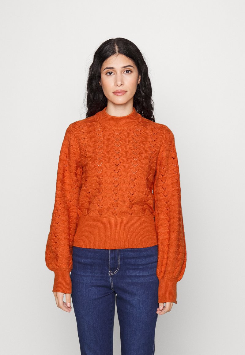 Object Petite OBJHOPE KNIT PULLOVER Strickpullover gold/orange