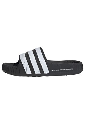 ADILETTE - Pantolette flach - core black/footwear white