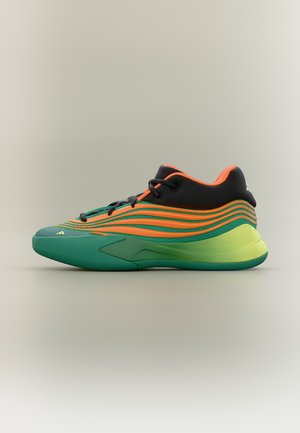 adidas Performance, DAME X UNISEX - Баскетболни обувки - court green/lucid orange/frozen lemon