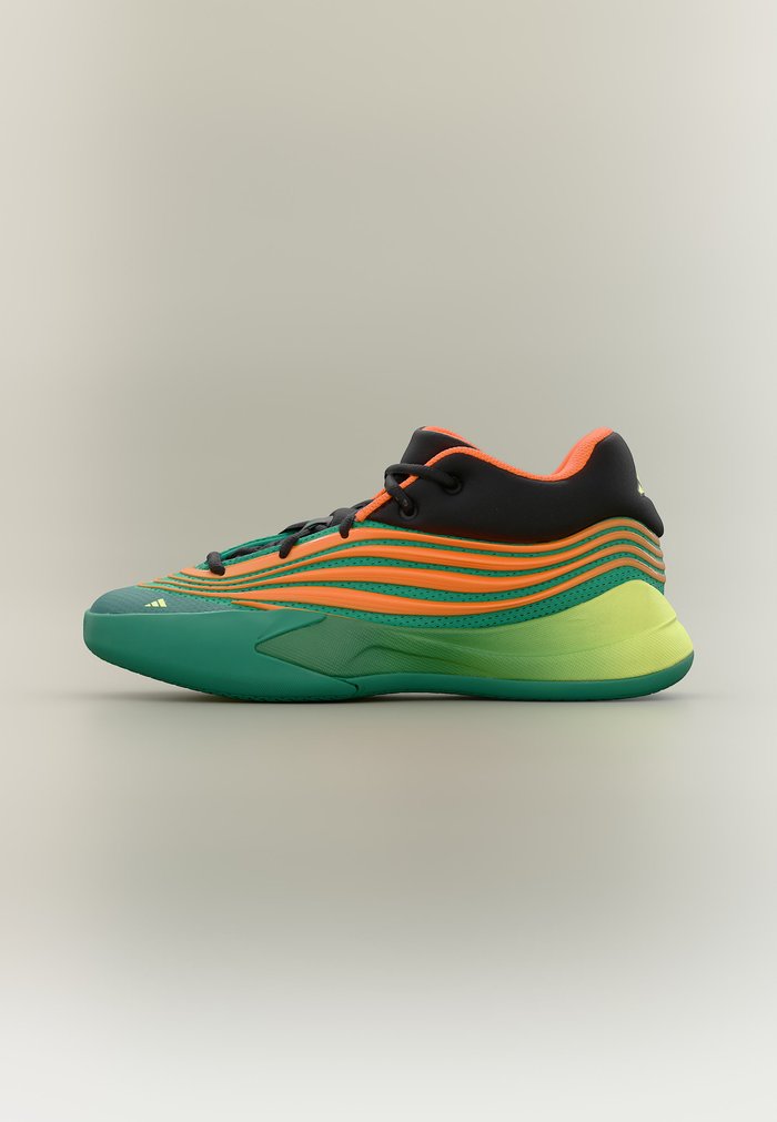 adidas DAME X UNISEX - Basketball shoes - court green/lucid orange/frozen lemon
