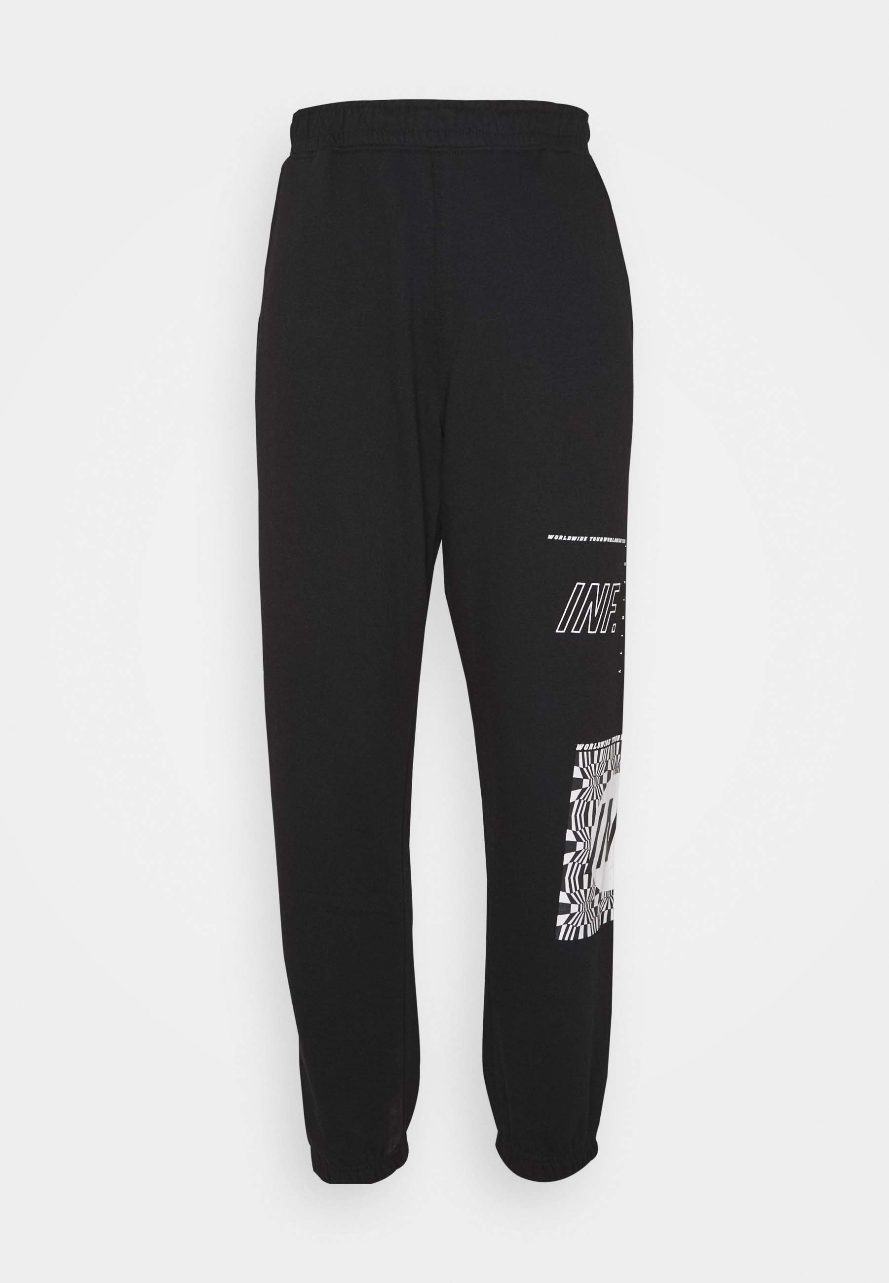 black graphic joggers