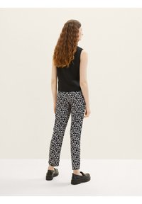 TOM TAILOR CROPPED - Broek - black small abstract design