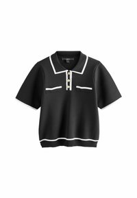 REGULAR FIT SMART COLLARED - Polo - black white