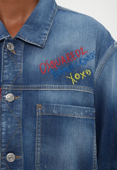 Dsquared2 MEDIUM WASH MAXI JACKET - Džinsinis švarkelis - navy blue